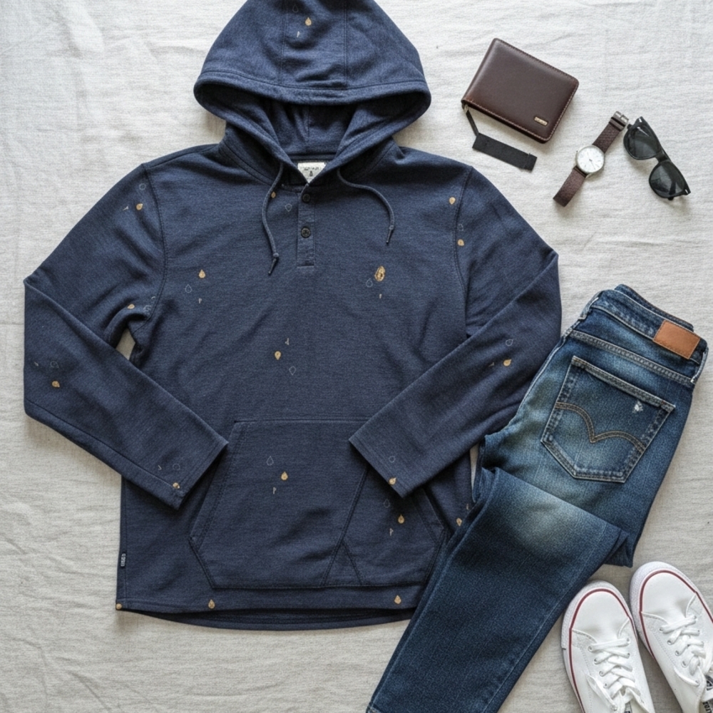 Volcom Men's Hooded Henley Pullover - M